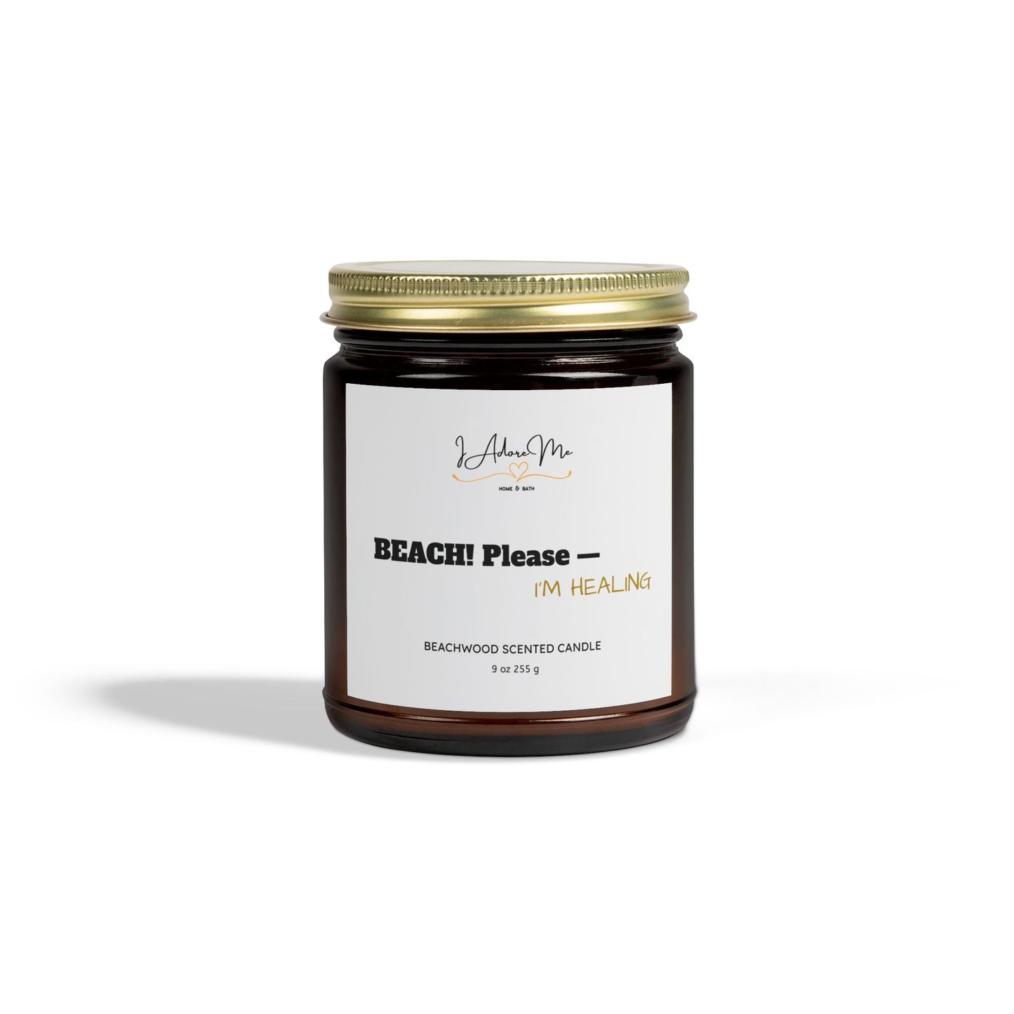 BEACH! Please-Beachwood Scented Candle - Relaxing Aroma, Eco-Friendly Coconut Apricot Wax, 9oz
